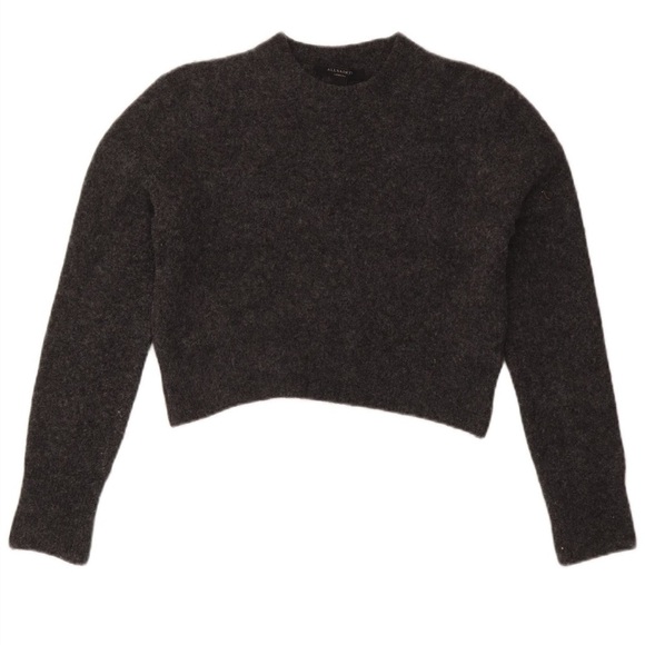 All Saints Sweaters - AllSaints Cropped Gray Wool Knit Sweater | Size Medium
